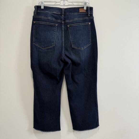 Judy Blue Sunday Chill High Rise Cropped Wide Leg Jeans Sz 14W Dark Wash Casual - Picture 9 of 9